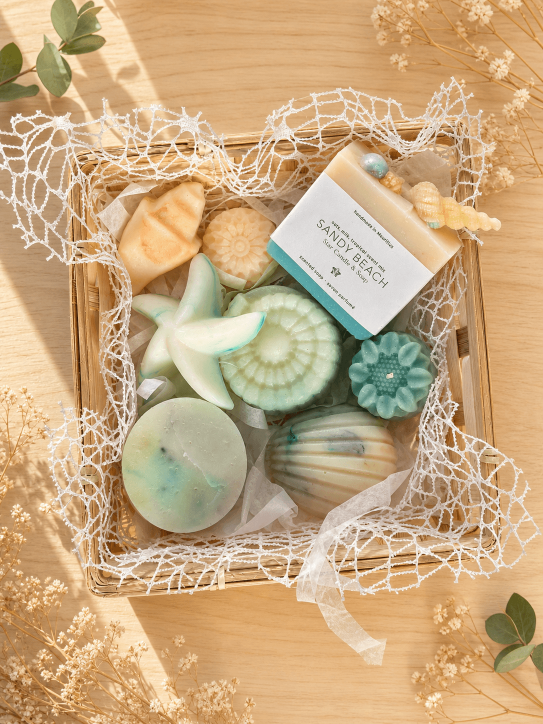 Handmade soap and candle gift packs and baskets