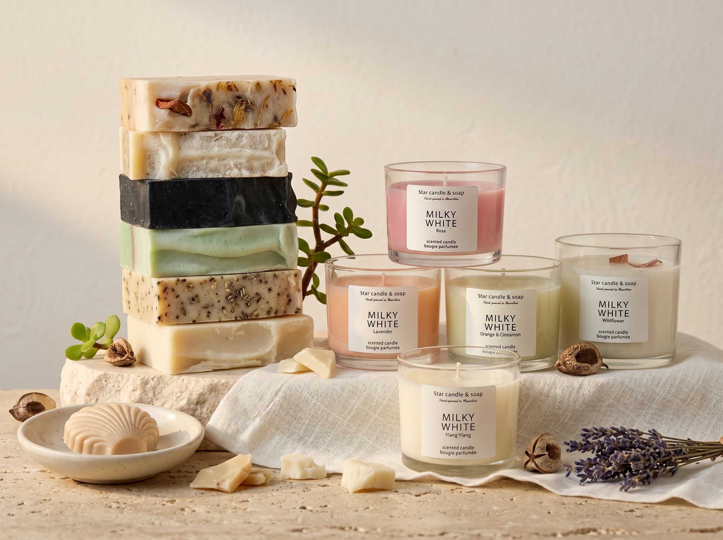 Handmade natural soaps and scented candles